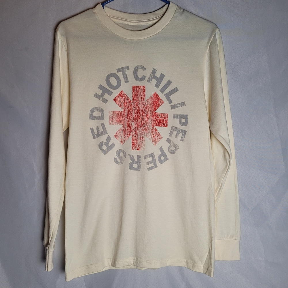 Red Hot Chili Peppers Rock Band Long Sleeve Tee Cream Size Small NWOT